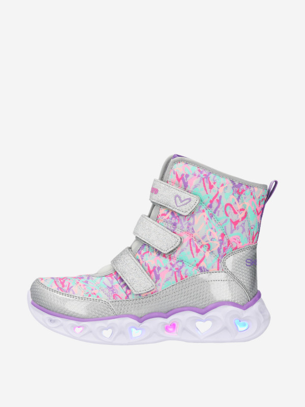 Сапоги утепленные для девочек Skechers Heart Lights-Scribble Hearts